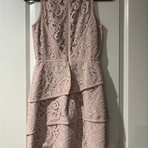 BCBGMaxAzria Lace Mini Dress in Soft Pink
